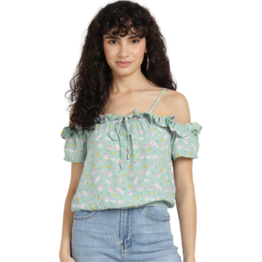 ALCOTT Womens Tops S / Multi-Color ALCOTT - Floral Printed Off-Shoulder Blouse