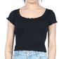 ALCOTT Womens Tops XS / Black ALCOTT - Lettuce Trim Design Top