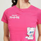ALCOTT Womens Tops XS / Fuchsia ALCOTT - Printed Short Sleeves Crop Top