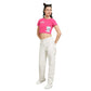 ALCOTT Womens Tops XS / Fuchsia ALCOTT - Printed Short Sleeves Crop Top