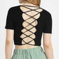 ALCOTT Womens Tops ALCOTT - Ribbed criss cross crop top