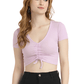 ALCOTT Womens Tops S / Purple ALCOTT - Rushed front ribbed simple crop top
