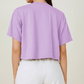 ALCOTT Womens Tops L / Purple ALCOTT - Solid cropped t-shirt