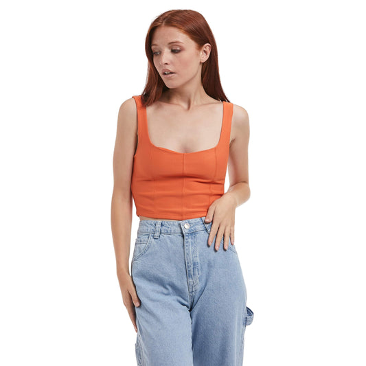 ALCOTT Womens Tops XL / Orange ALCOTT - Solid thick straps tank top