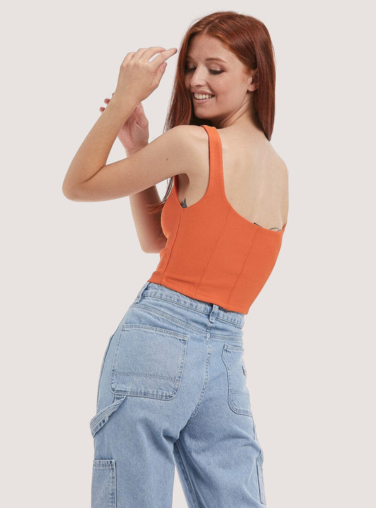 ALCOTT Womens Tops XL / Orange ALCOTT - Solid thick straps tank top