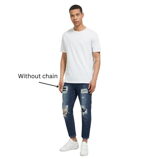 ALCOTT - Cotton ripped denim pants