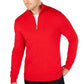 ALFANI Mens Tops S / Red ALFANI -  1/2 Zip Ribbed Trim Sweater