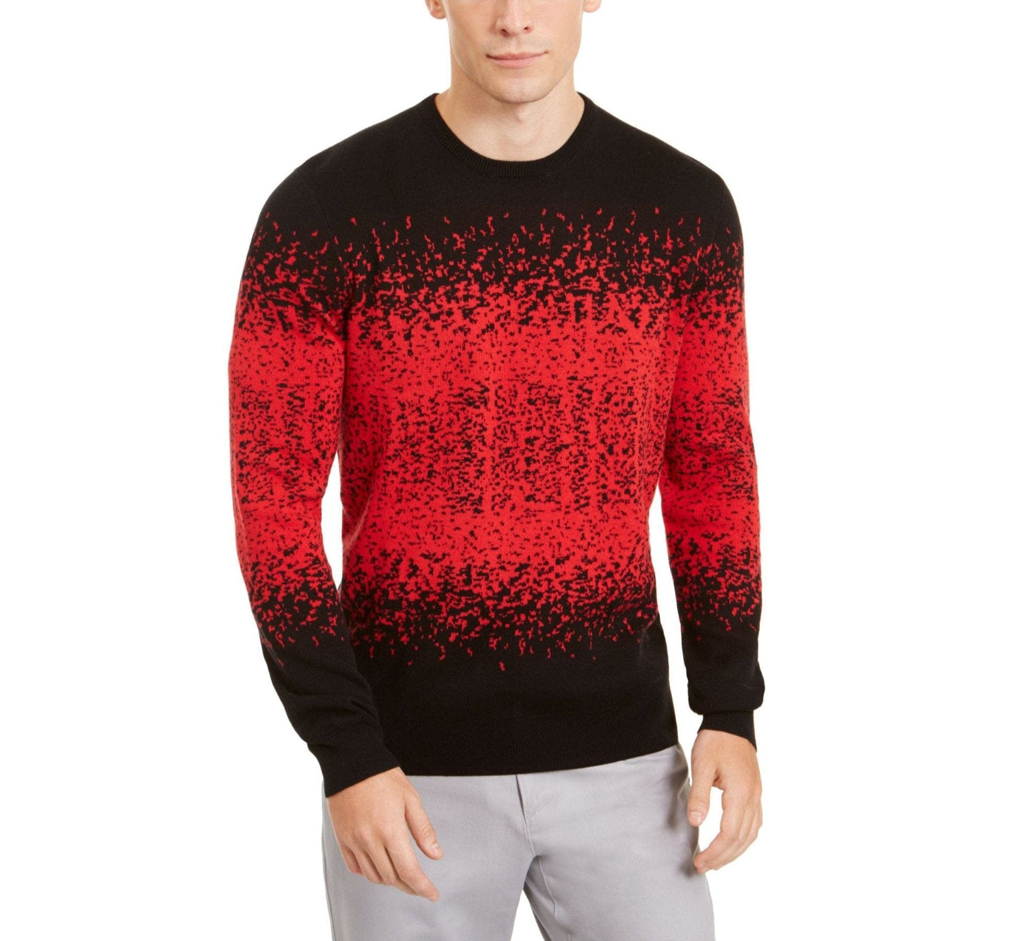 ALFANI Mens Tops S / Multi-Color ALFANI -  Ombre Rib Crewneck Sweater