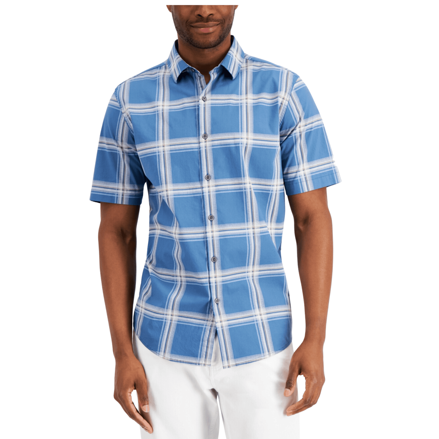 ALFANI Mens Tops S / Multi-Color ALFANI  Rolo Plaid Print Shirt