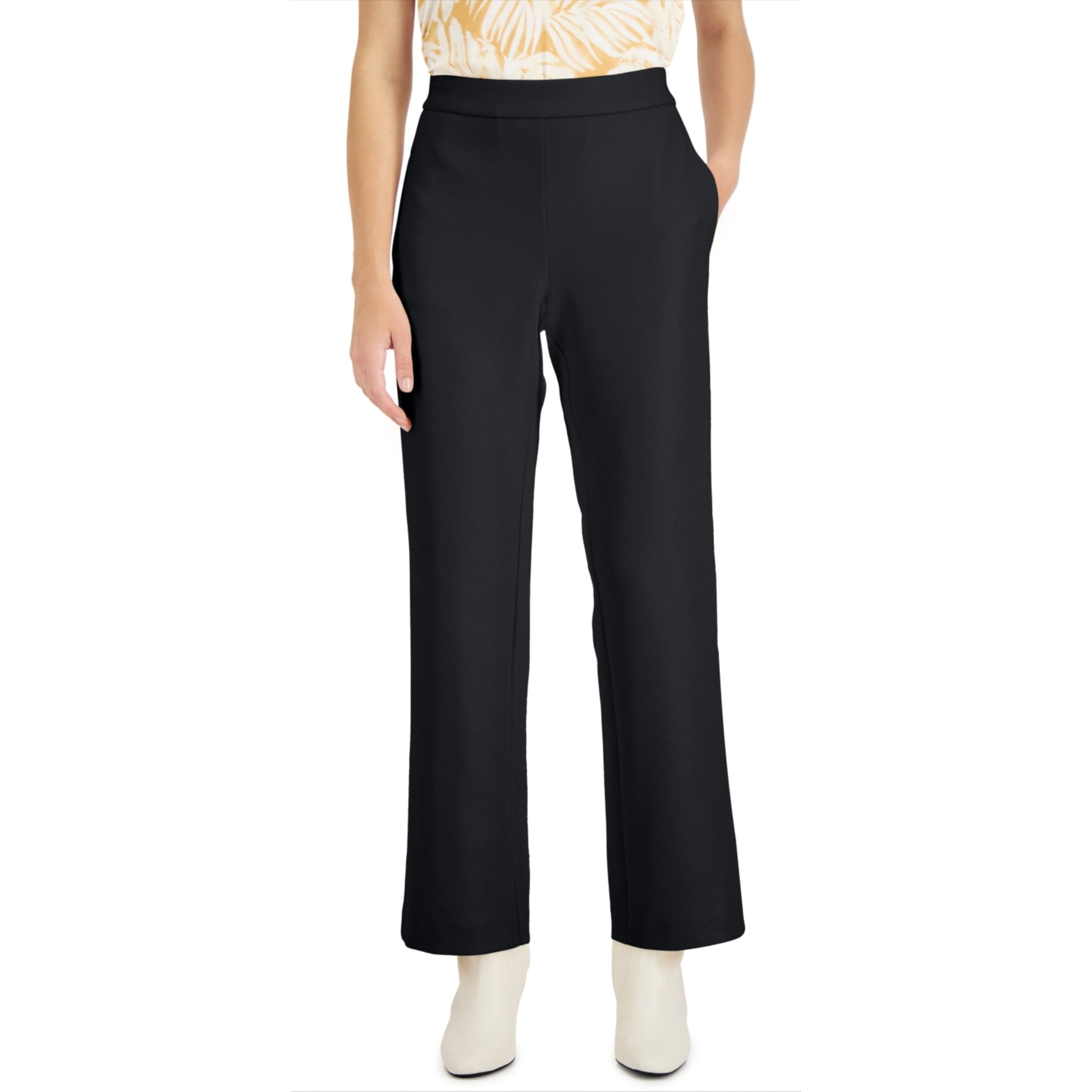 ALFANI Womens Bottoms XS / Black ALFANI  - Straight-Leg Pull-on Pants