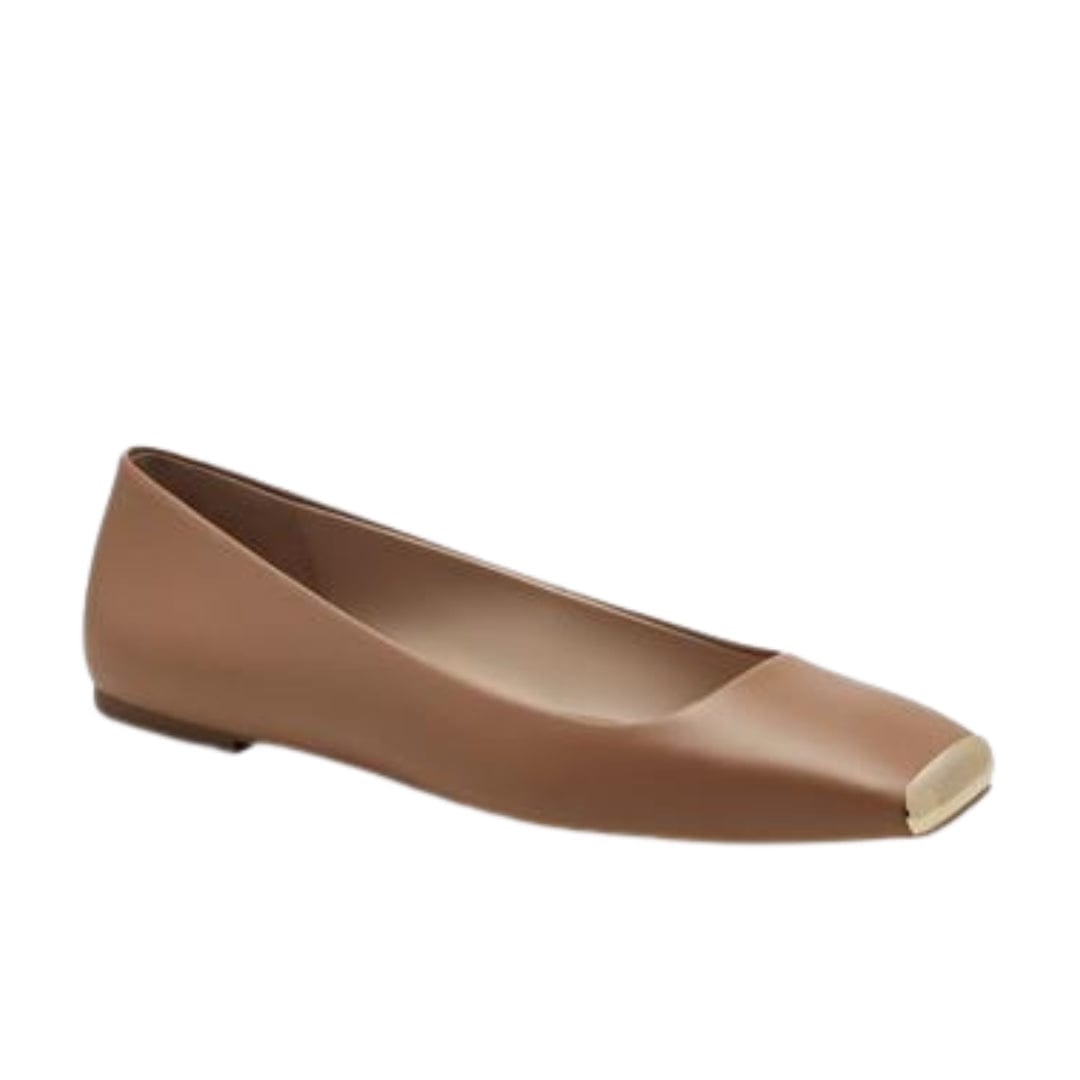 ALFANI Womens Shoes 36 / Beige ALFANI - Logo Square Toe Ballet Flats