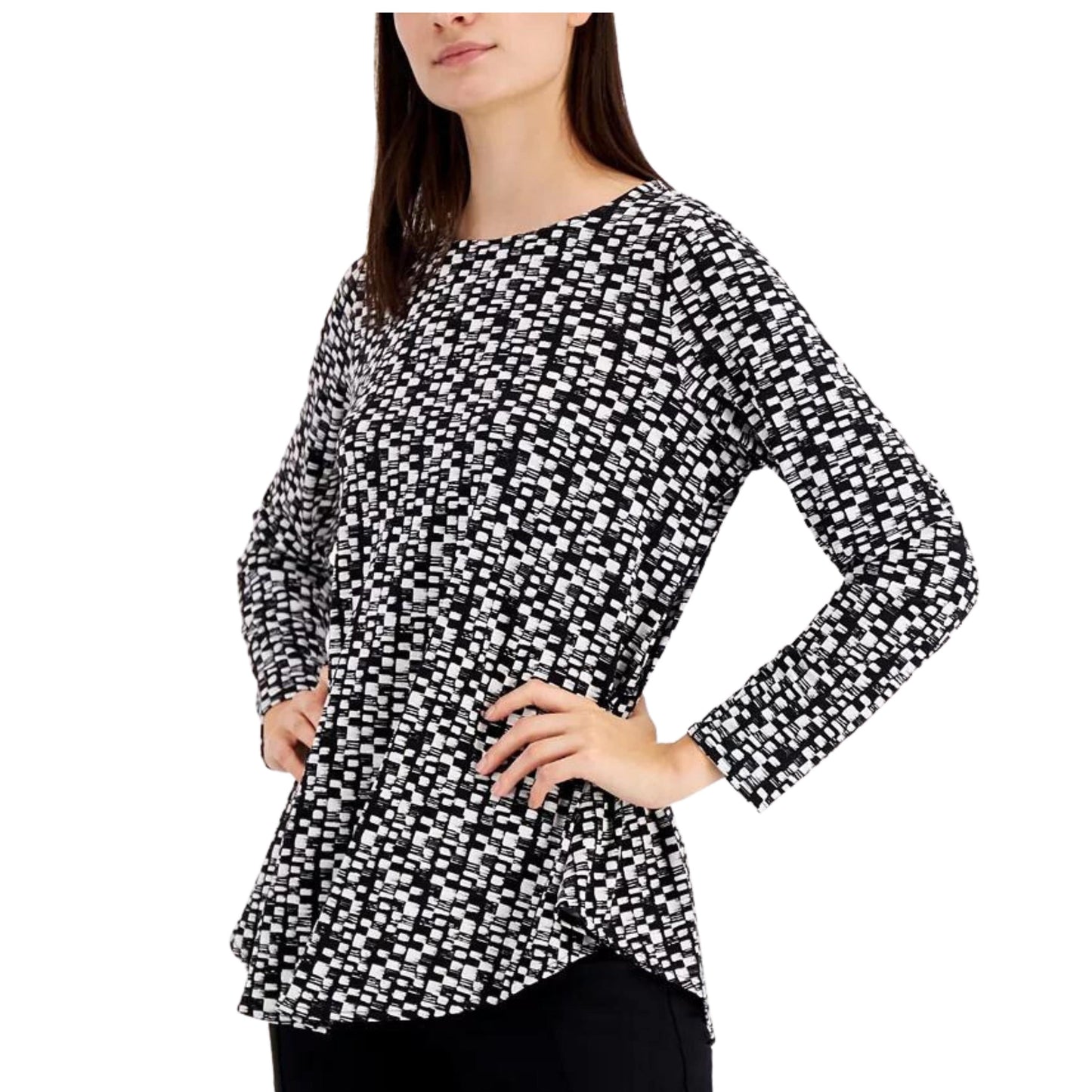 ALFANI Womens Tops Petite XS / Multi-Color ALFANI - Geometric-Print Tunic