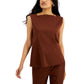 ALFANI Womens Tops S / Brown ALFANI - Sleeveles Relaxed Fit