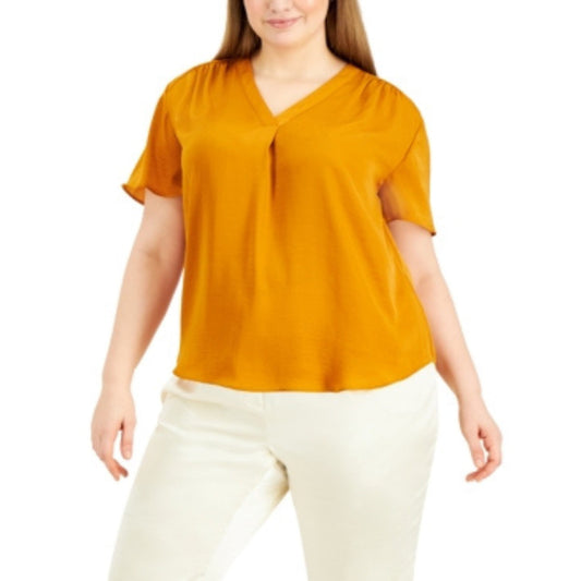 ALFANI Womens Tops XL / Yellow ALFANI -  V-Neck Top