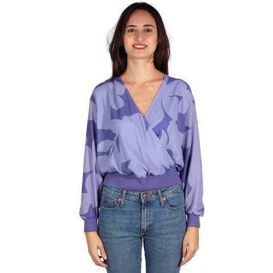 ALFANI Womens Tops XS / Purple ALFANI - Wrap Floral Blouse