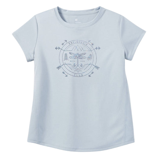 ALL IN MOTION Girls Tops S / Light Blue ALL IN MOTION - Hort Leeve 'Explorer Club' Graphic T-Shirt
