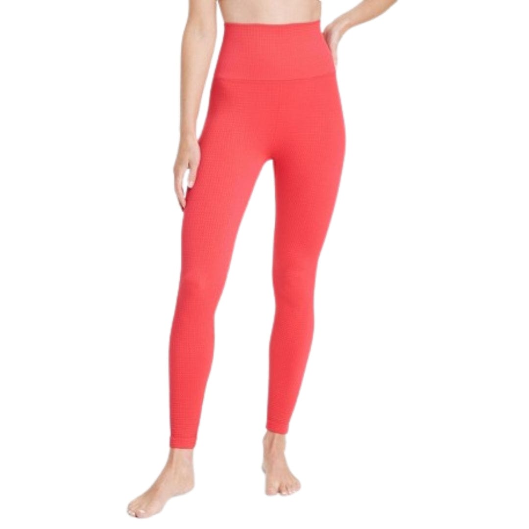 ALL IN MOTION Womens sports M / Coral ALL IN MOTION - Ultra High-Rise Seamless Waffle Leggings