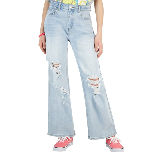 ALMOST FAMOUS S / Blue ALMOST FAMOUS - Destructed 90s-Fit Flare-Leg Denim Jeans