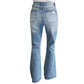 ALMOST FAMOUS Womens Bottoms L / Blue / 30 ALMOST FAMOUS - Destructed '90s High Rise Flared Denim