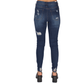 ALMOST FAMOUS Womens Bottoms S / Dark Blue / 26-27 ALMOST FAMOUS -  High-Rise Destructed Skinny Jeans