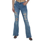 ALMOST FAMOUS Womens Bottoms ALMOST FAMOUS - Low Rise Ripped Bootcut Jeans