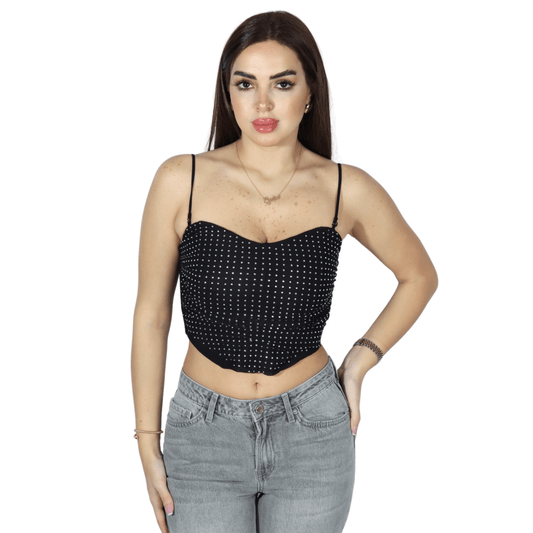 AMISU Womens Tops XS / Black AMISU - Hotfix Cowl Cami Top