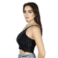 AMISU Womens Tops AMISU - One Shoulder Sequin Crop Top