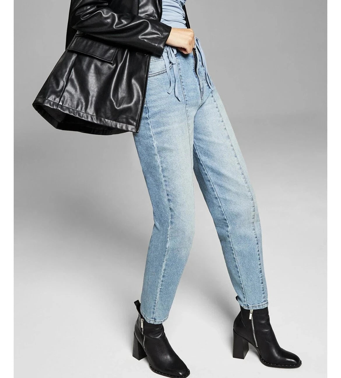 AND NOW THIS Womens Bottoms XS / Blue AND NOW THIS - Front-Seam Barrel Jeans