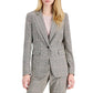 ANNE KLEIN Womens Jackets L / Multi-Color ANNE KLEIN - Glen Plaid Notched Collar Jacket