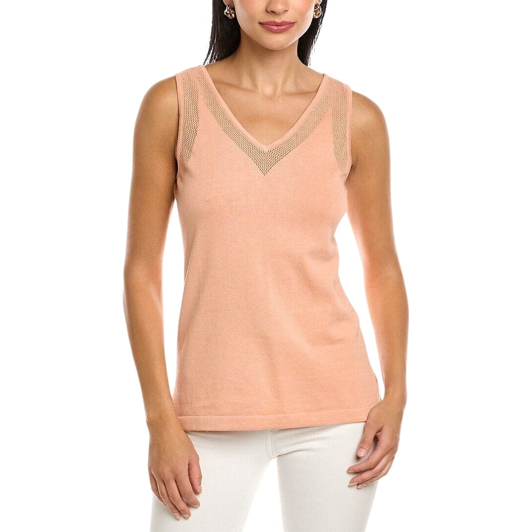 ANNE KLEIN Womens Tops XL / Coral ANNE KLEIN - V-Neck Knit Tank Top