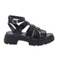AQUA COLLEGE Womens Shoes 42 / Black AQUA COLLEGE - Buckle Open Toe Strappy Sandals