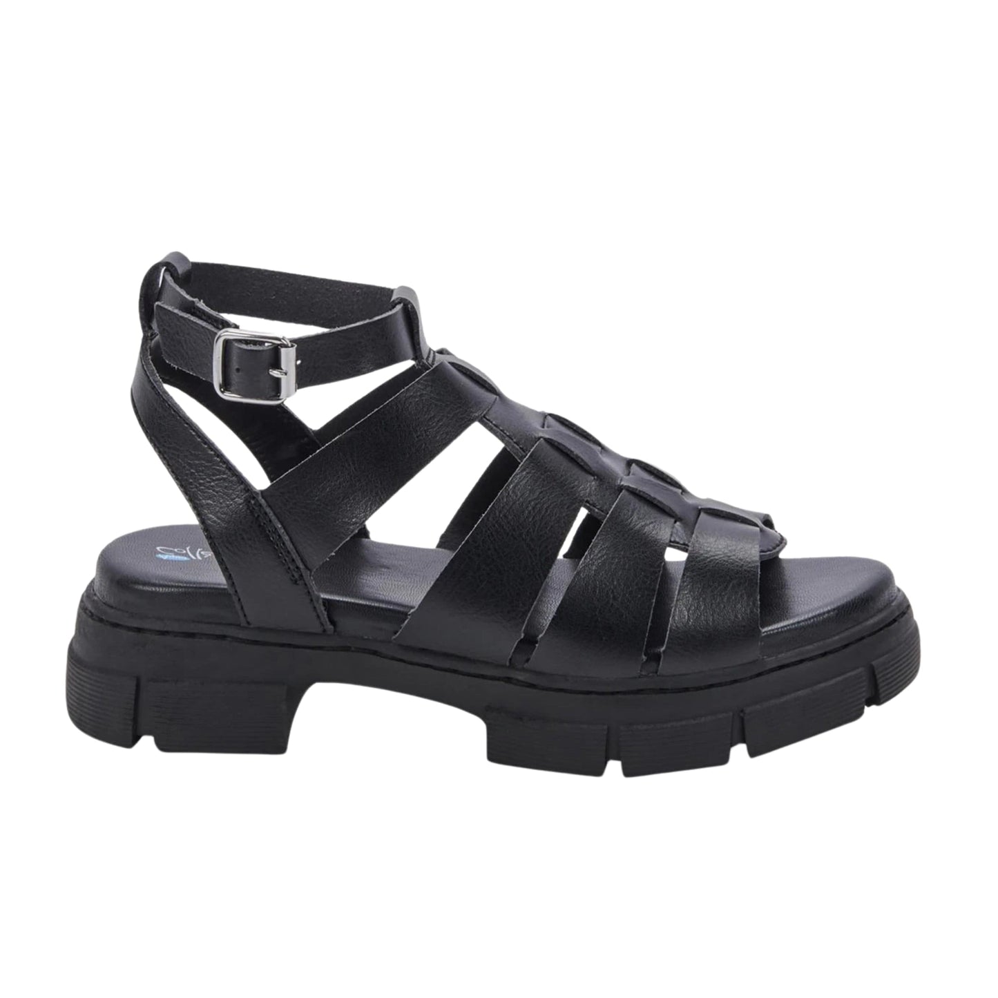 AQUA COLLEGE Womens Shoes 42 / Black AQUA COLLEGE - Buckle Open Toe Strappy Sandals
