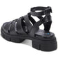 AQUA COLLEGE Womens Shoes 42 / Black AQUA COLLEGE - Buckle Open Toe Strappy Sandals