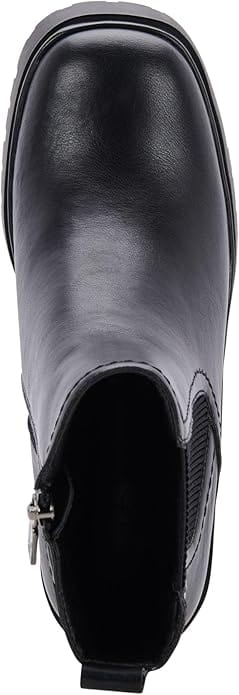 AQUA COLLEGE Womens Shoes 38 / Black AQUA COLLEGE - Raine Lug Sole Faux Leather Chelsea Boots