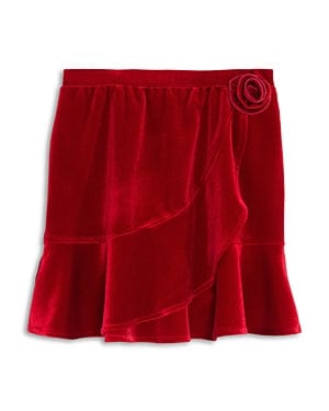 AQUA Girls Bottoms S / Red AQUA - Kids - Velvet Rosette Skirt