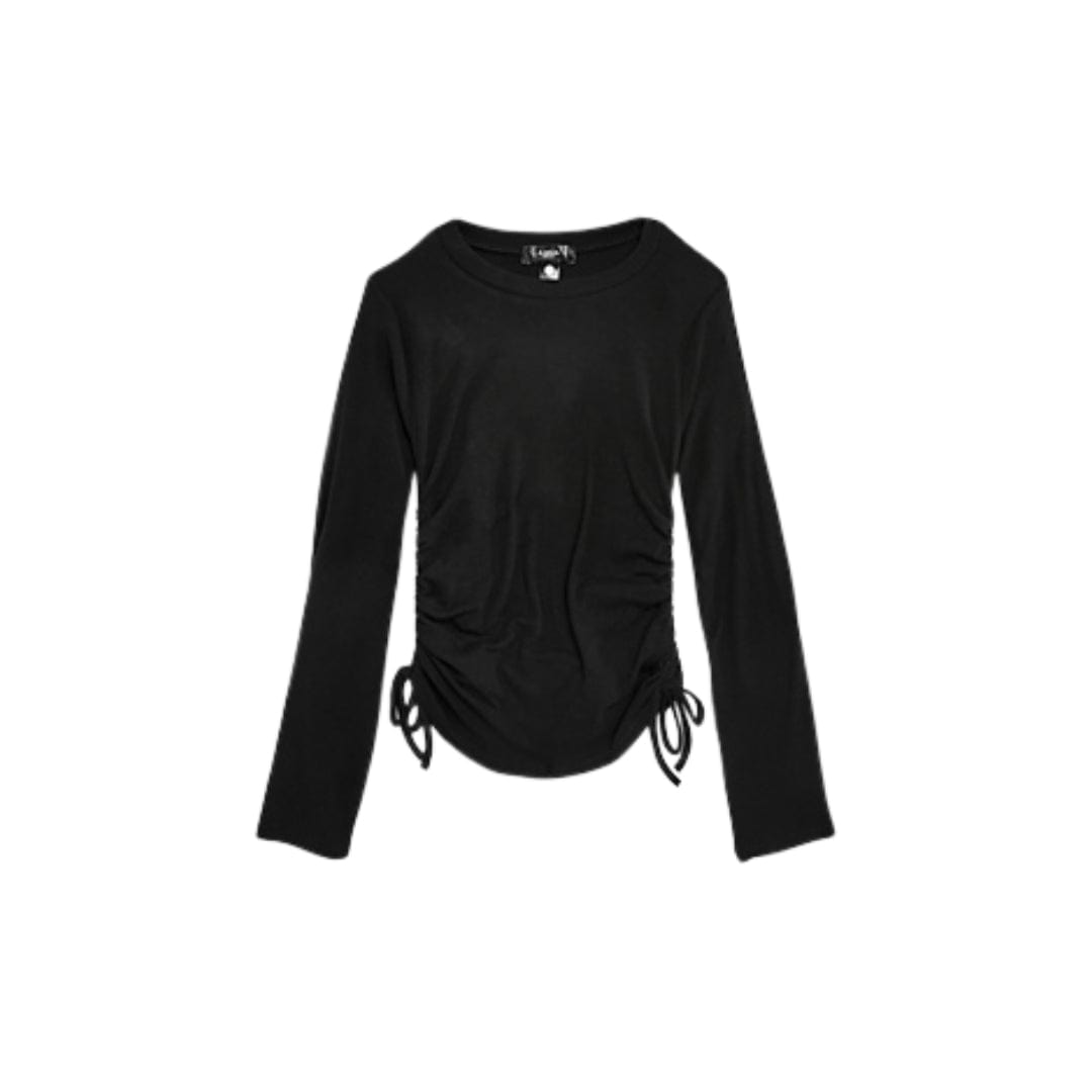 AQUA Girls Tops S / Black AQUA - Kids - Ruched Front Top