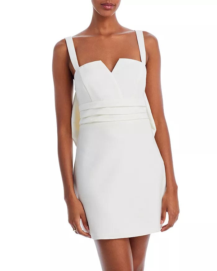 AQUA Womens Dress S / White AQUA - Bow Back Short Dress