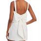 AQUA Womens Dress S / White AQUA - Bow Back Short Dress