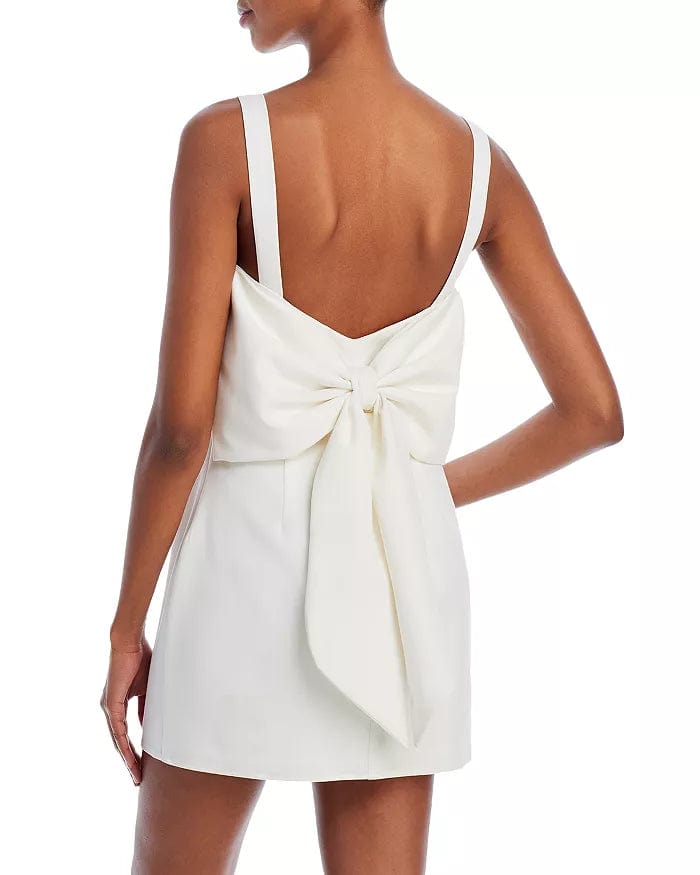 AQUA Womens Dress S / White AQUA - Bow Back Short Dress