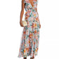 AQUA Womens Dress M / Multi-Color AQUA - Floral Print Ruffle Maxi Dress