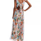 AQUA Womens Dress M / Multi-Color AQUA - Floral Print Ruffle Maxi Dress