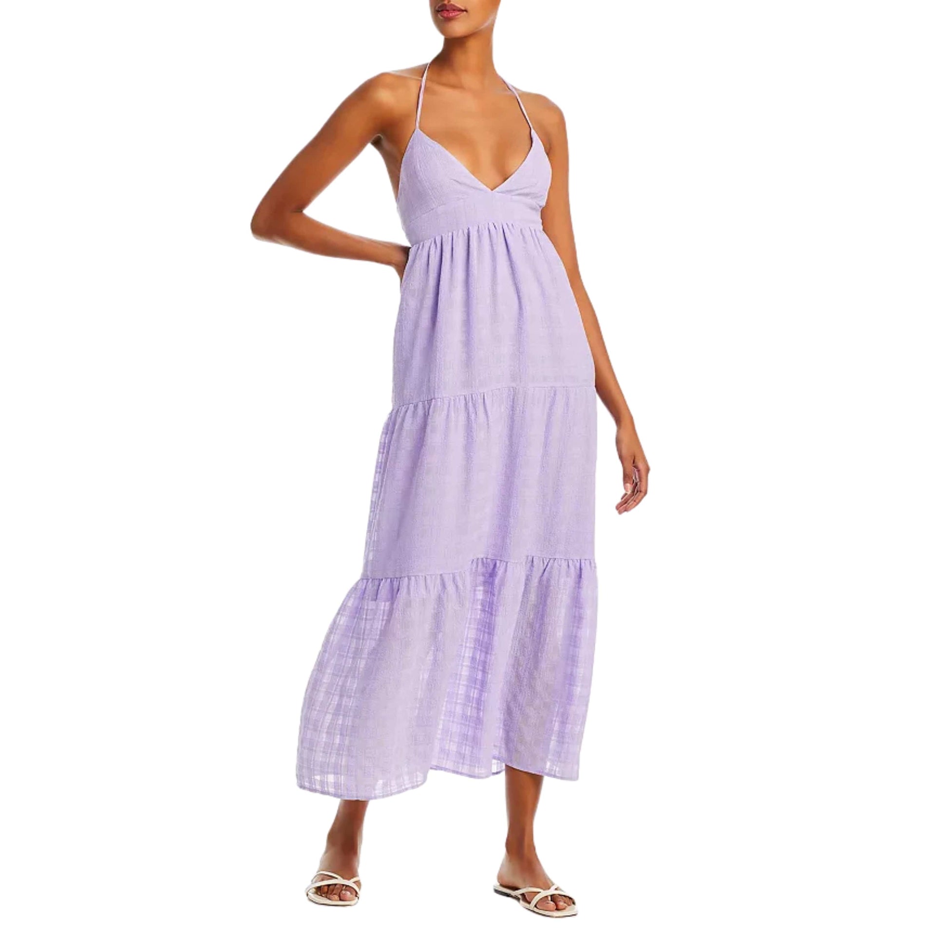 AQUA Womens Dress L / Purple AQUA - Halter Long Dress