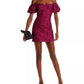 AQUA Womens Dress S / Multi-Color AQUA - Off The Shoulder Floral Print Mini Dress