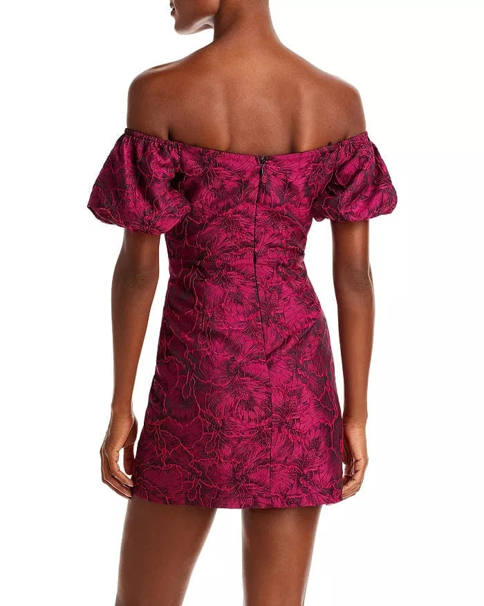 AQUA Womens Dress S / Multi-Color AQUA - Off The Shoulder Floral Print Mini Dress