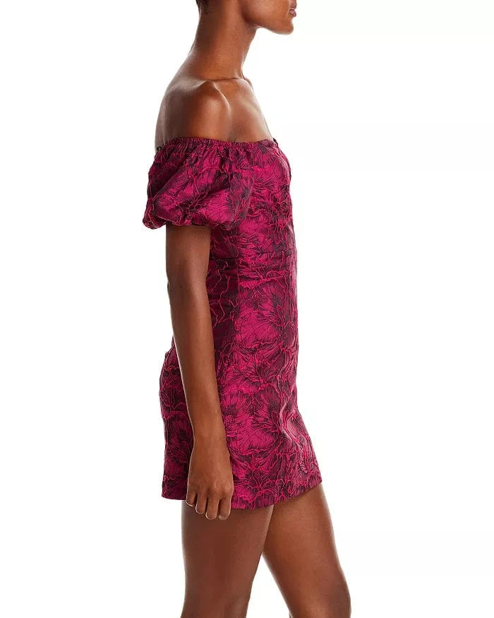AQUA Womens Dress S / Multi-Color AQUA - Off The Shoulder Floral Print Mini Dress