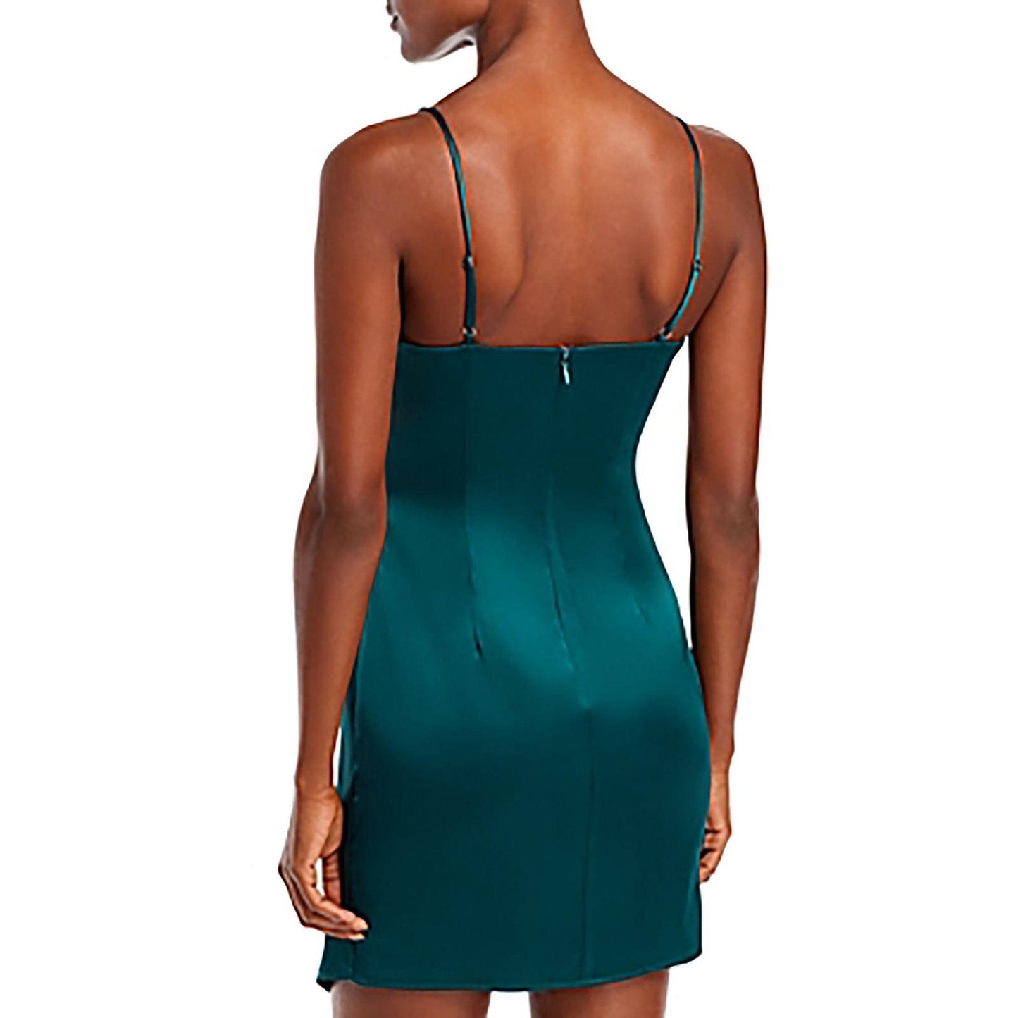 AQUA Womens Dress XS / Green AQUA - Satin Mini Dress