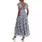 AQUA Womens Dress L / Multi-Color AQUA -  Sleeve Tiered Maxi Dress