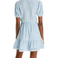 AQUA Womens Dress S / Blue AQUA - Socialite Surplice Trim Mixing Short Dress