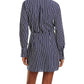 AQUA Womens Dress M / Navy AQUA - Striped Short Dress
