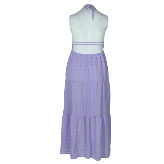 AQUA Womens Dress L / Purple AQUA - V-Neck Long Halter Dress